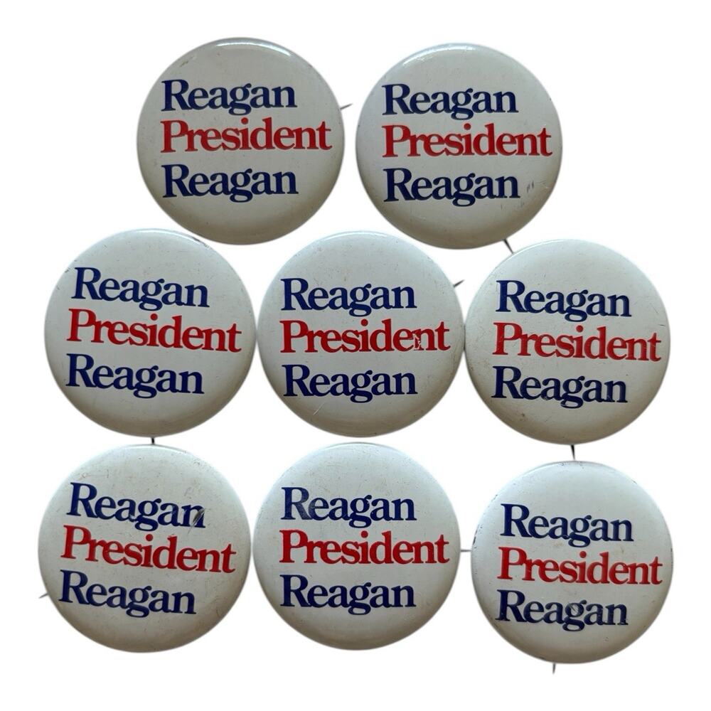 8 -1980/84 Ronald Reagan Presidential Pinback Button Reagan President Reagan